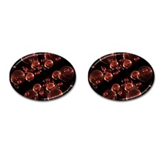 Fractal Chocolate Balls On Black Background Cufflinks (oval) by Simbadda