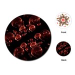 Fractal Chocolate Balls On Black Background Playing Cards (Round)  Front