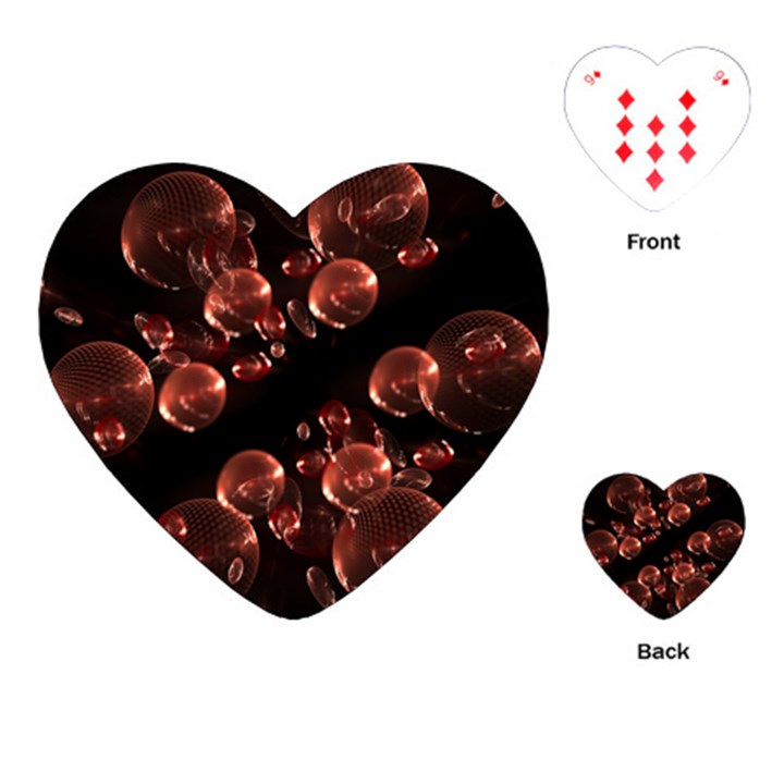 Fractal Chocolate Balls On Black Background Playing Cards (Heart) 