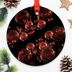 Fractal Chocolate Balls On Black Background Round Ornament (Two Sides)