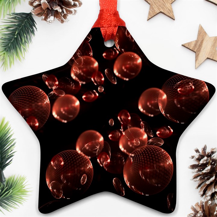 Fractal Chocolate Balls On Black Background Star Ornament (Two Sides)