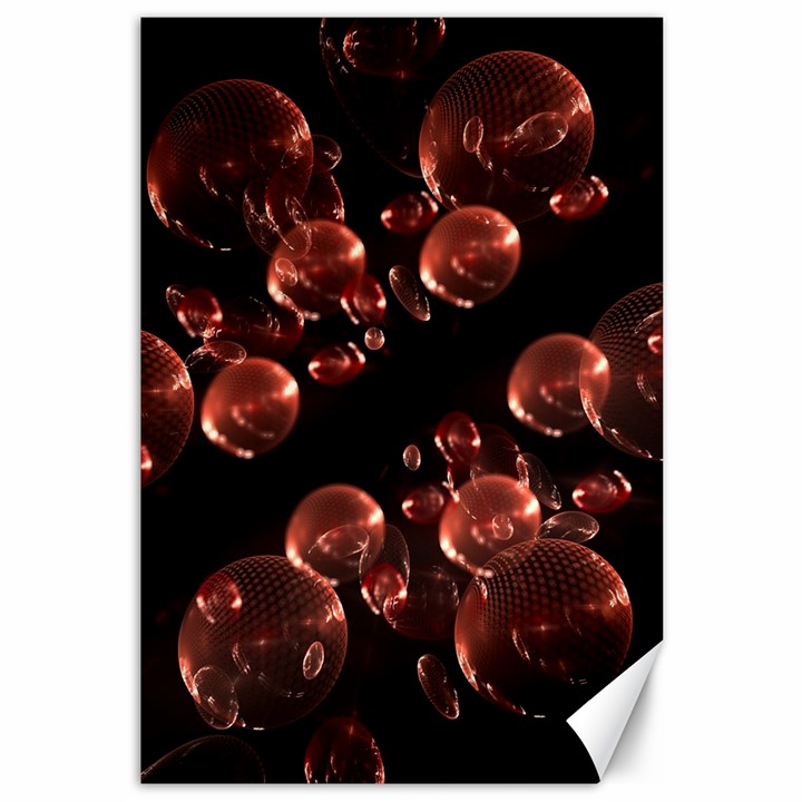 Fractal Chocolate Balls On Black Background Canvas 12  x 18  