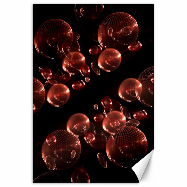 Fractal Chocolate Balls On Black Background Canvas 20  x 30  