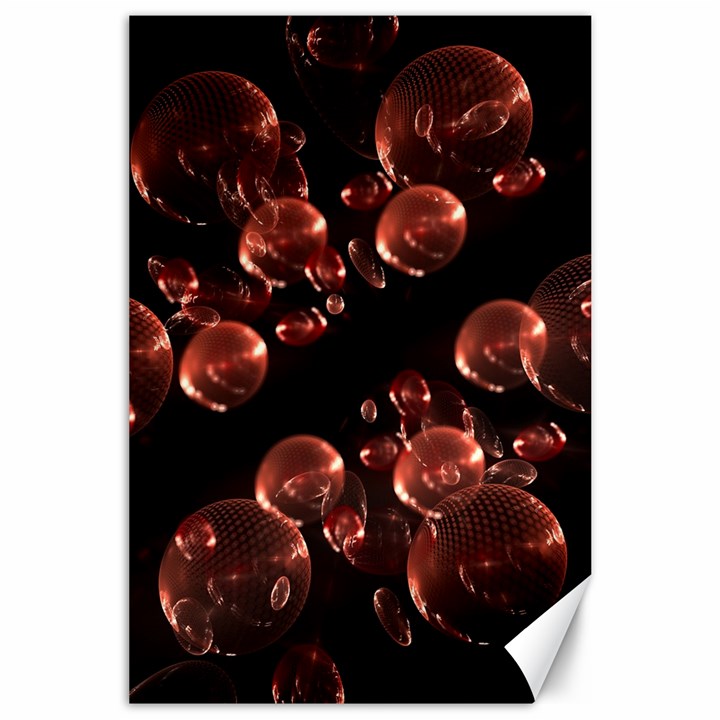 Fractal Chocolate Balls On Black Background Canvas 24  x 36 