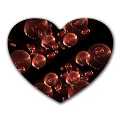 Fractal Chocolate Balls On Black Background Heart Mousepads