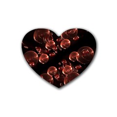 Fractal Chocolate Balls On Black Background Heart Coaster (4 pack) 