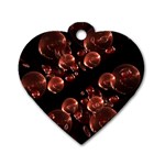 Fractal Chocolate Balls On Black Background Dog Tag Heart (One Side) Front