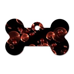 Fractal Chocolate Balls On Black Background Dog Tag Bone (One Side)