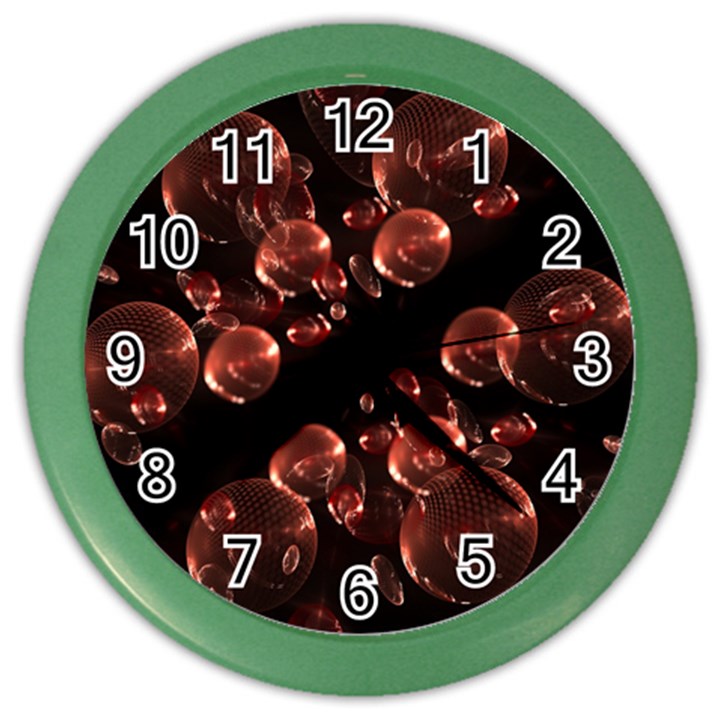 Fractal Chocolate Balls On Black Background Color Wall Clocks