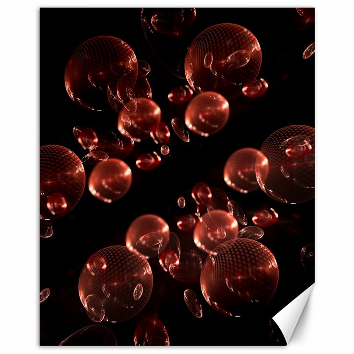 Fractal Chocolate Balls On Black Background Canvas 11  x 14  