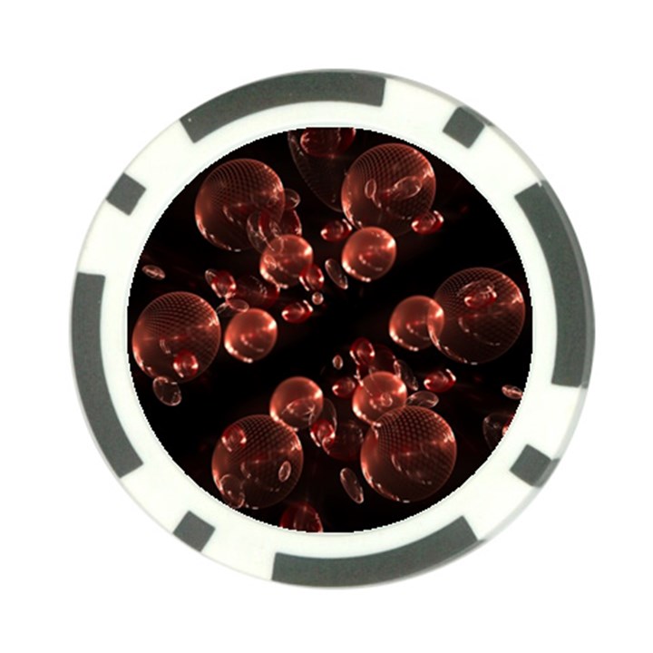 Fractal Chocolate Balls On Black Background Poker Chip Card Guard