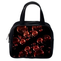 Fractal Chocolate Balls On Black Background Classic Handbags (One Side)