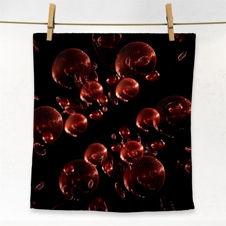 Fractal Chocolate Balls On Black Background Face Towel