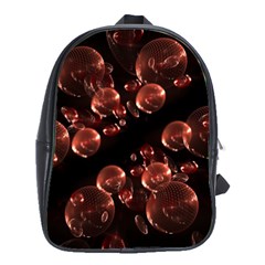 Fractal Chocolate Balls On Black Background School Bags(Large) 