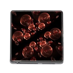 Fractal Chocolate Balls On Black Background Memory Card Reader (Square)