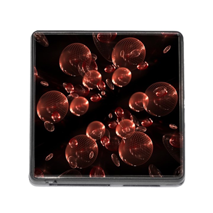 Fractal Chocolate Balls On Black Background Memory Card Reader (Square)