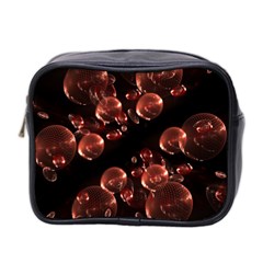 Fractal Chocolate Balls On Black Background Mini Toiletries Bag 2-Side