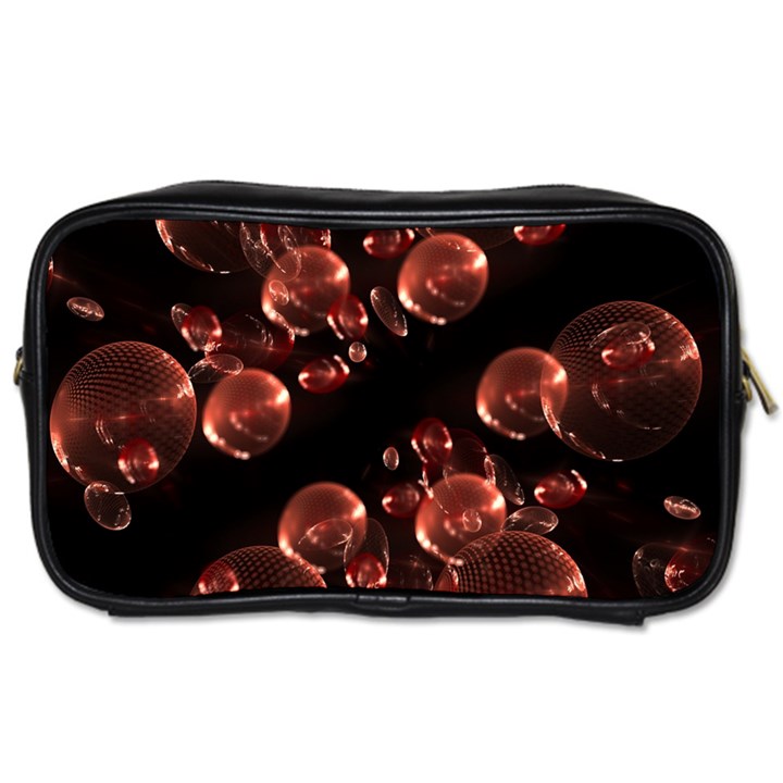 Fractal Chocolate Balls On Black Background Toiletries Bags