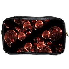 Fractal Chocolate Balls On Black Background Toiletries Bags 2-Side