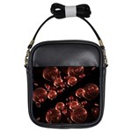 Fractal Chocolate Balls On Black Background Girls Sling Bags Front