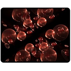 Fractal Chocolate Balls On Black Background Fleece Blanket (medium)  by Simbadda