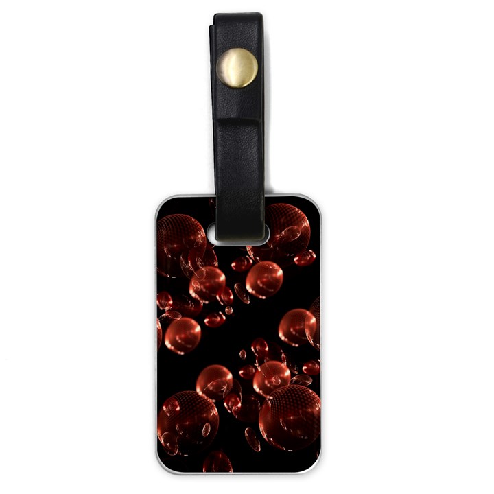 Fractal Chocolate Balls On Black Background Luggage Tags (One Side) 