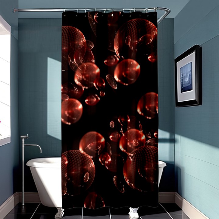 Fractal Chocolate Balls On Black Background Shower Curtain 36  x 72  (Stall) 