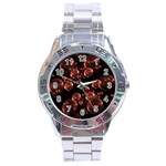 Fractal Chocolate Balls On Black Background Stainless Steel Analogue Watch Front