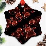 Fractal Chocolate Balls On Black Background Snowflake Ornament (Two Sides) Front