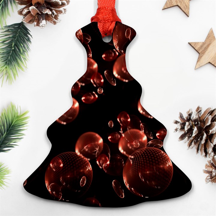 Fractal Chocolate Balls On Black Background Christmas Tree Ornament (Two Sides)