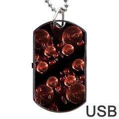 Fractal Chocolate Balls On Black Background Dog Tag Usb Flash (one Side) by Simbadda