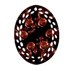 Fractal Chocolate Balls On Black Background Ornament (oval Filigree) by Simbadda