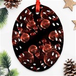 Fractal Chocolate Balls On Black Background Ornament (Oval Filigree) Front