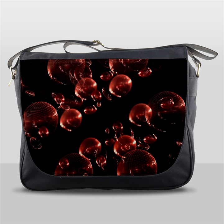 Fractal Chocolate Balls On Black Background Messenger Bags