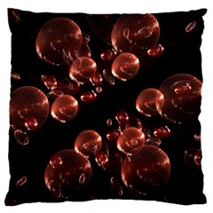 Fractal Chocolate Balls On Black Background Large Cushion Case (one Side) by Simbadda