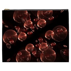 Fractal Chocolate Balls On Black Background Cosmetic Bag (XXXL) 