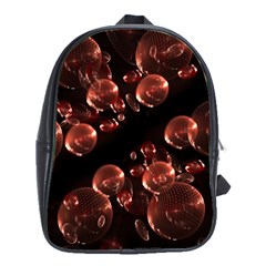 Fractal Chocolate Balls On Black Background School Bags (XL) 