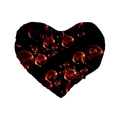 Fractal Chocolate Balls On Black Background Standard 16  Premium Heart Shape Cushions by Simbadda