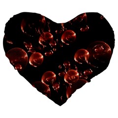 Fractal Chocolate Balls On Black Background Large 19  Premium Heart Shape Cushions