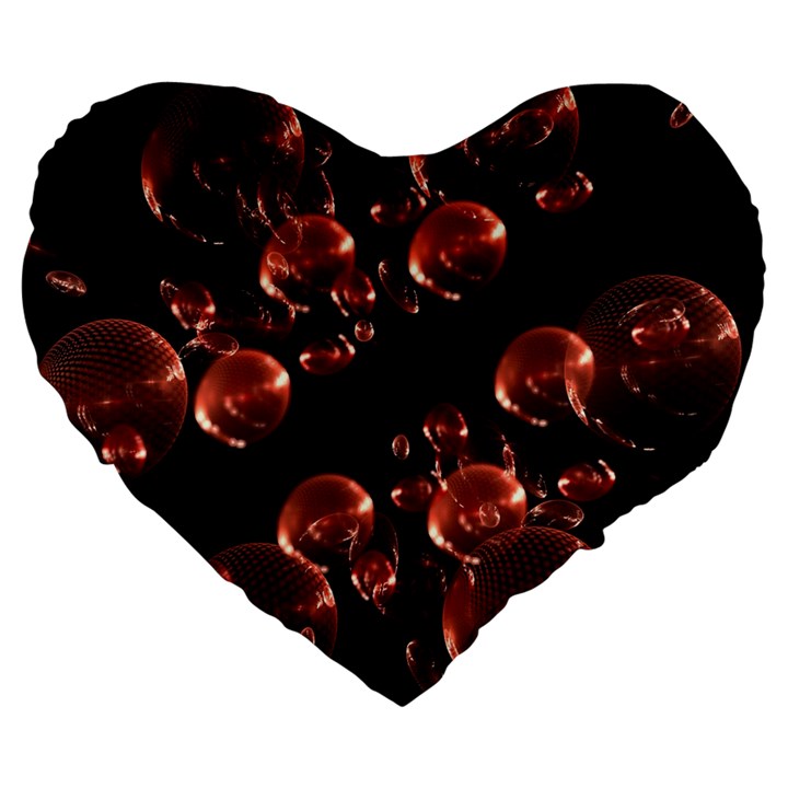 Fractal Chocolate Balls On Black Background Large 19  Premium Heart Shape Cushions