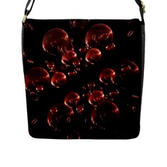 Fractal Chocolate Balls On Black Background Flap Messenger Bag (l)  by Simbadda