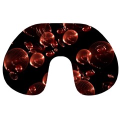 Fractal Chocolate Balls On Black Background Travel Neck Pillows