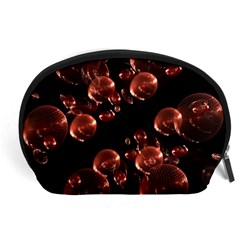 Fractal Chocolate Balls On Black Background Accessory Pouches (large)  by Simbadda