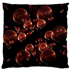 Fractal Chocolate Balls On Black Background Large Flano Cushion Case (One Side)