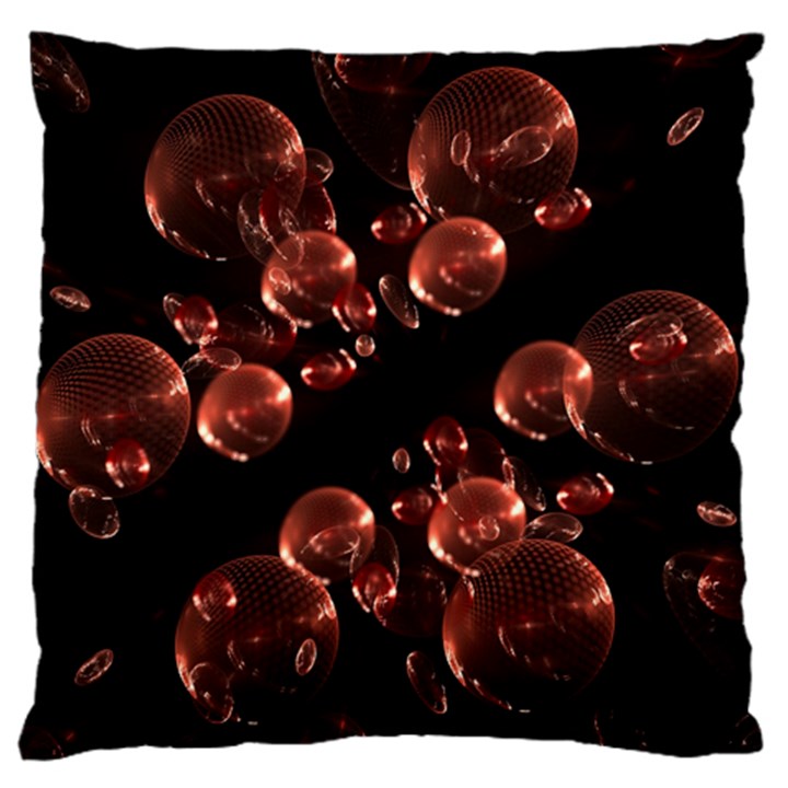 Fractal Chocolate Balls On Black Background Large Flano Cushion Case (One Side)