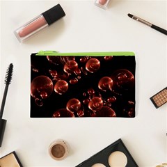 Fractal Chocolate Balls On Black Background Cosmetic Bag (XS)