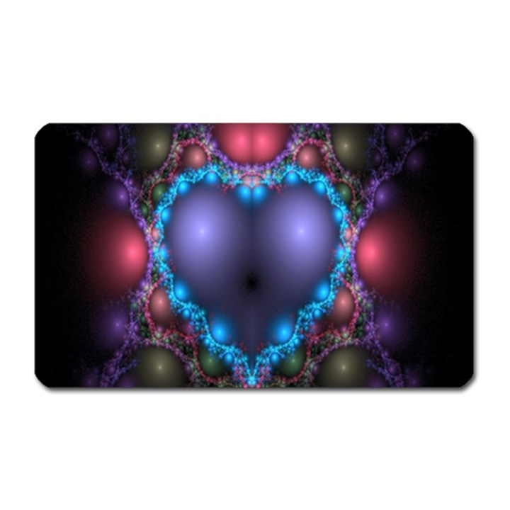 Blue Heart Fractal Image With Help From A Script Magnet (Rectangular)