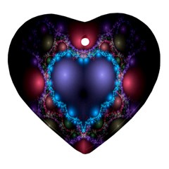 Blue Heart Fractal Image With Help From A Script Heart Ornament (two Sides) by Simbadda