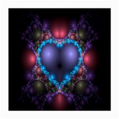 Blue Heart Fractal Image With Help From A Script Medium Glasses Cloth