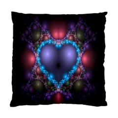 Blue Heart Fractal Image With Help From A Script Standard Cushion Case (one Side) by Simbadda